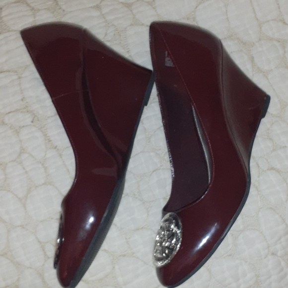 Fioni wedge maroon shoes - Picture 3 of 8